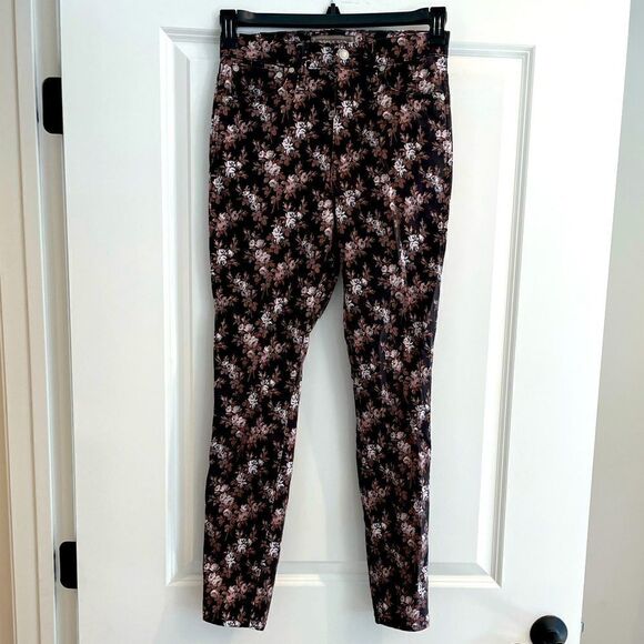 EUC J. Crew Point Sur hightower straight jean - floral Sz. 27 - Picture 1 of 7